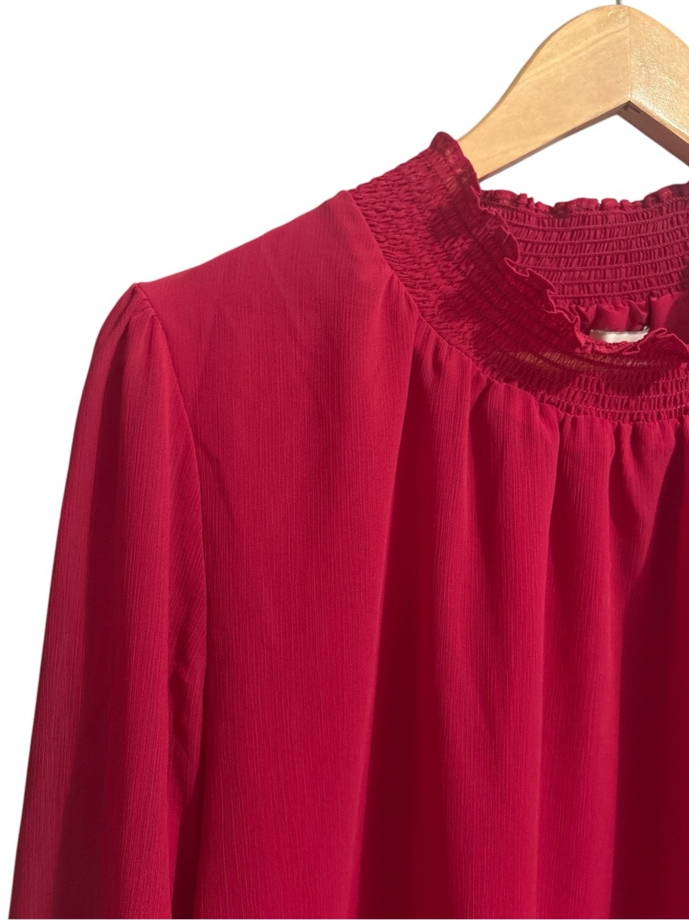 J. Crew Pink Sheer Sleeve Smock Neck Blouse - Picture 3 of 6
